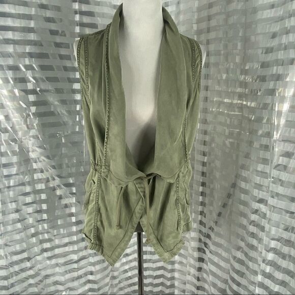 Kenneth Cole Reaction Olive Green Drape Vest - Picture 1 of 13